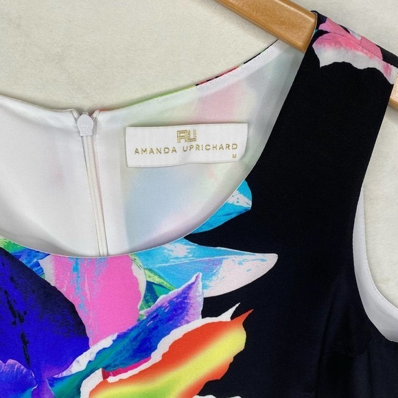 Amanda Uprichard Revolve Floral Watercolor Silk Wide Strap Tank Top-Medium - Picture 4 of 4